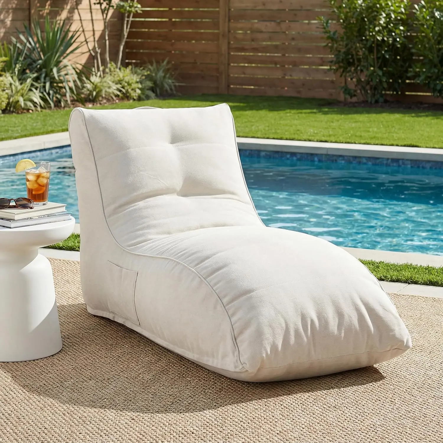 Kids Outdoor Lounge Chair - Ethel Outdoor Bean Bag Chair, Fabric