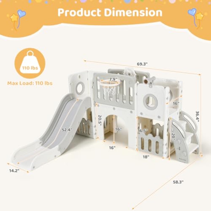 9 in 1 Toddler Slide Set, Larg - Kids Outdoor Gear 评论和价格