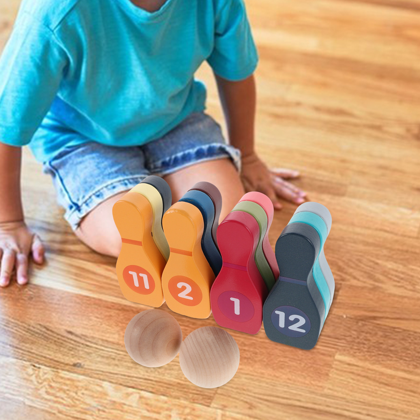 1Set Colorful Bowling Set for  - Kids Outdoor Ball 评论和价格