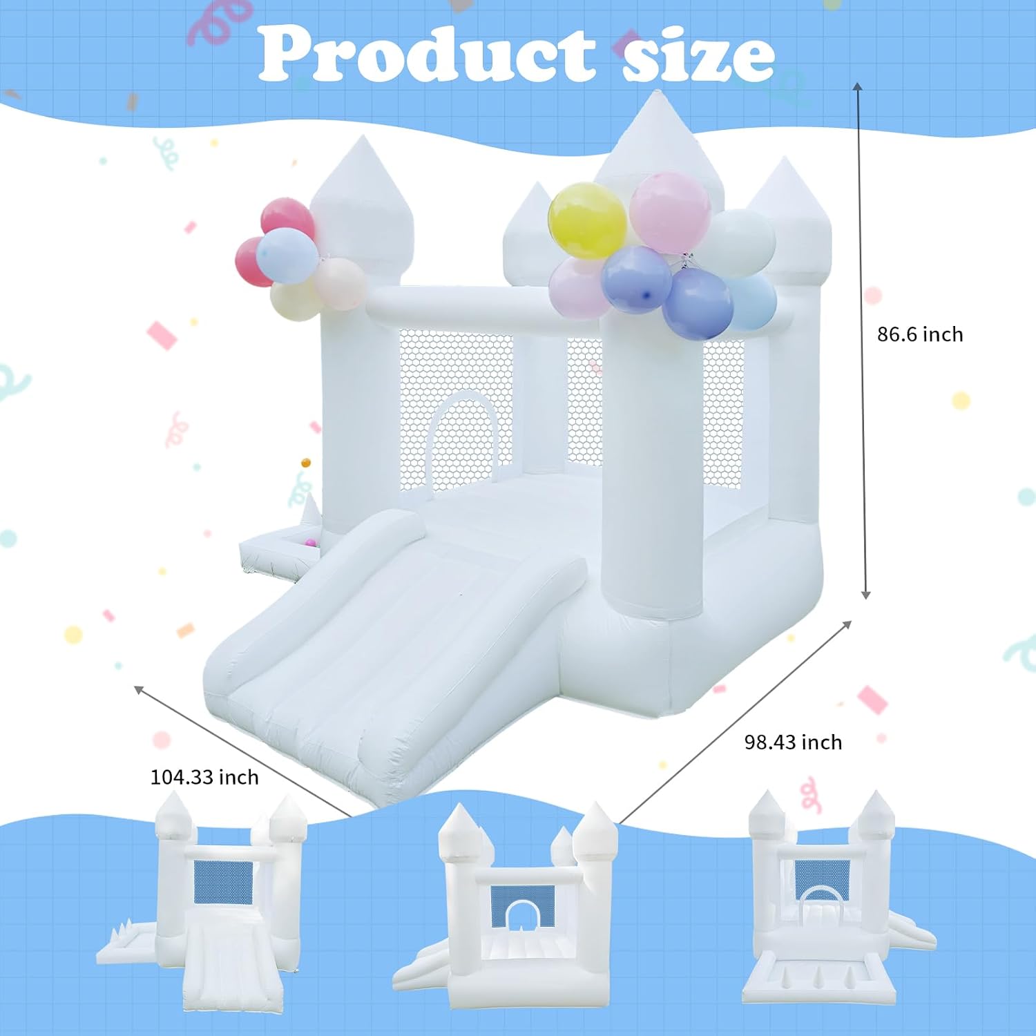 White Bounce House, Indoor and - Kids Outdoor Ball 评论和价格