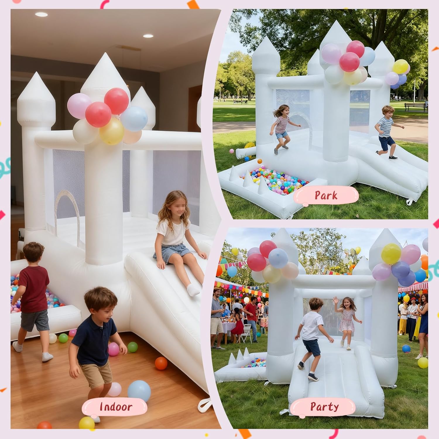 White Bounce House, Indoor and - Kids Outdoor Ball 评论和价格