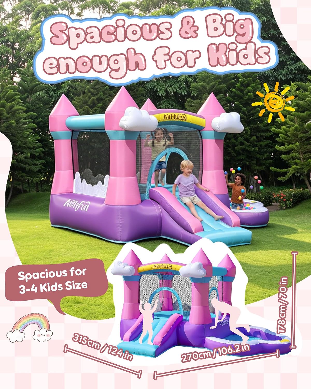 Pink Indoor/Outdoor Inflatable - Kids Outdoor Ball 评论和价格