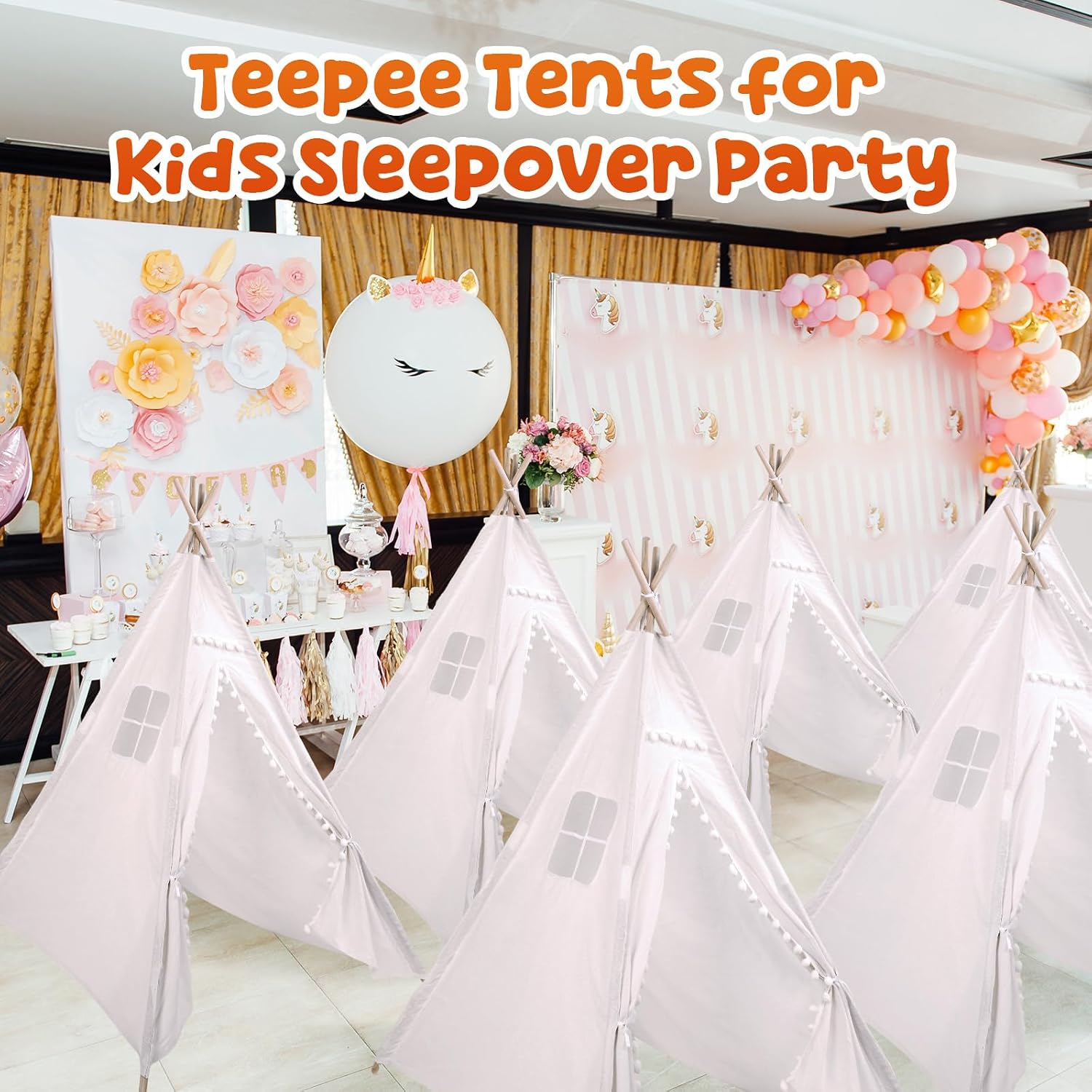 Windyun 6 Pcs Kids Teepee Tent - Kids Outdoor Teepee 评论和价格