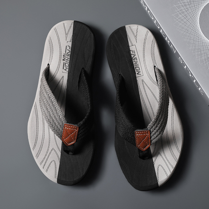 Men's Woven Striped Flip-flops - Kids Outdoor Jumping 评论和价格