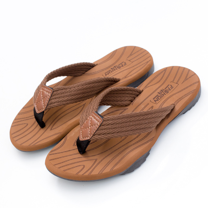 Men's Woven Striped Flip-flops - Kids Outdoor Jumping 评论和价格