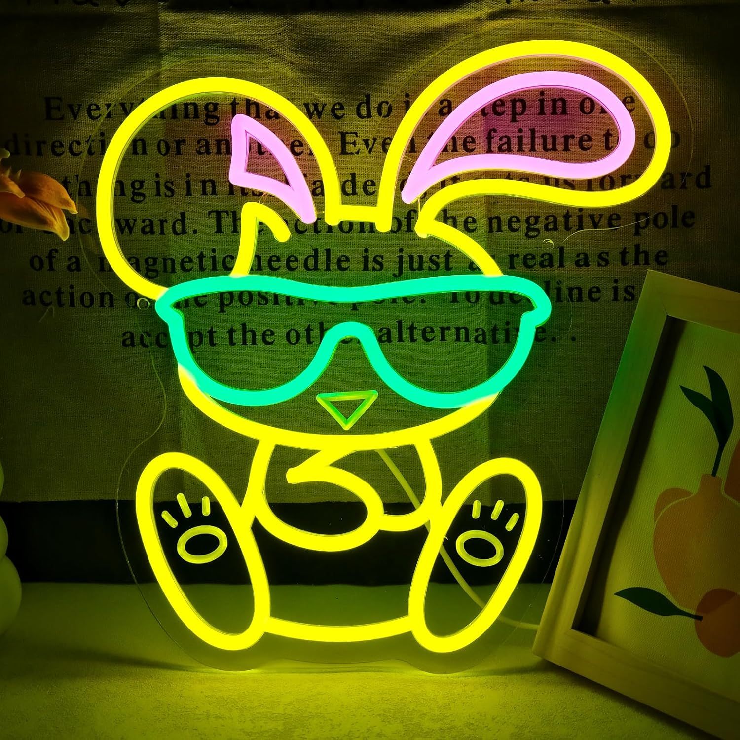 Cool Bunny Neon Sign Wearing G - Kids Outdoor Easter Gifts 评论和价格