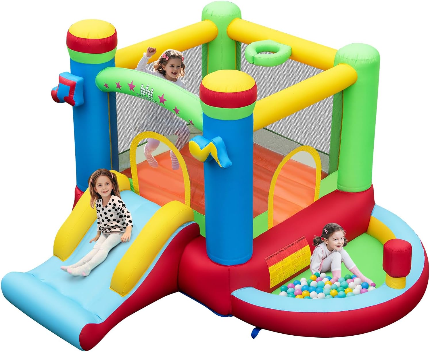 Inflatable Bounce House with B - Kids Outdoor Jumping 评论和价格