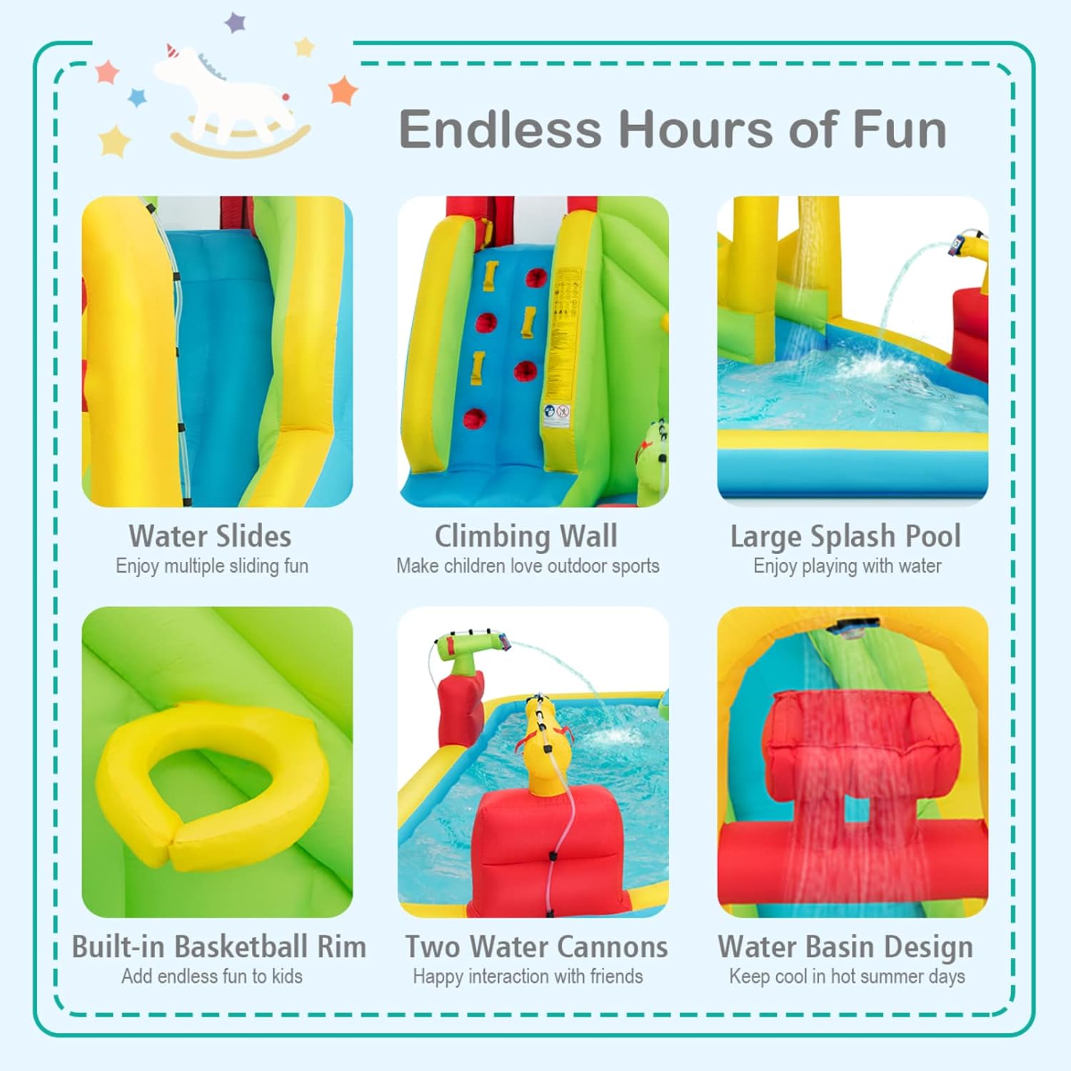 Mega Inflatable Water Park Bou - Kids Outdoor Fun 评论和价格