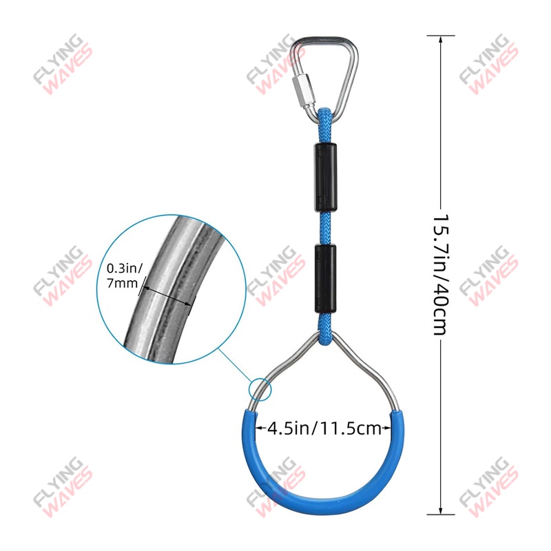 Kids Hanging GYM Ring Swing Cl - Kids Outdoor Ninja 评论和价格