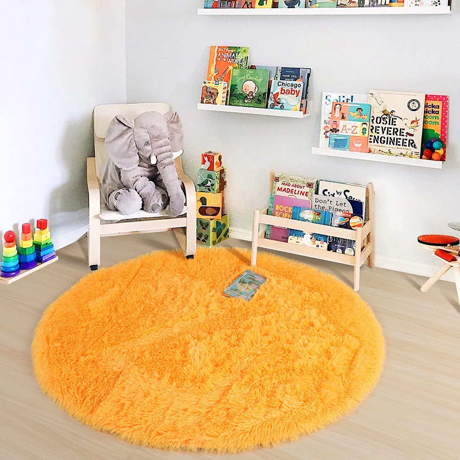 Soft Orange Round Rug Circle R - Kids Outdoor Teepee 评论和价格