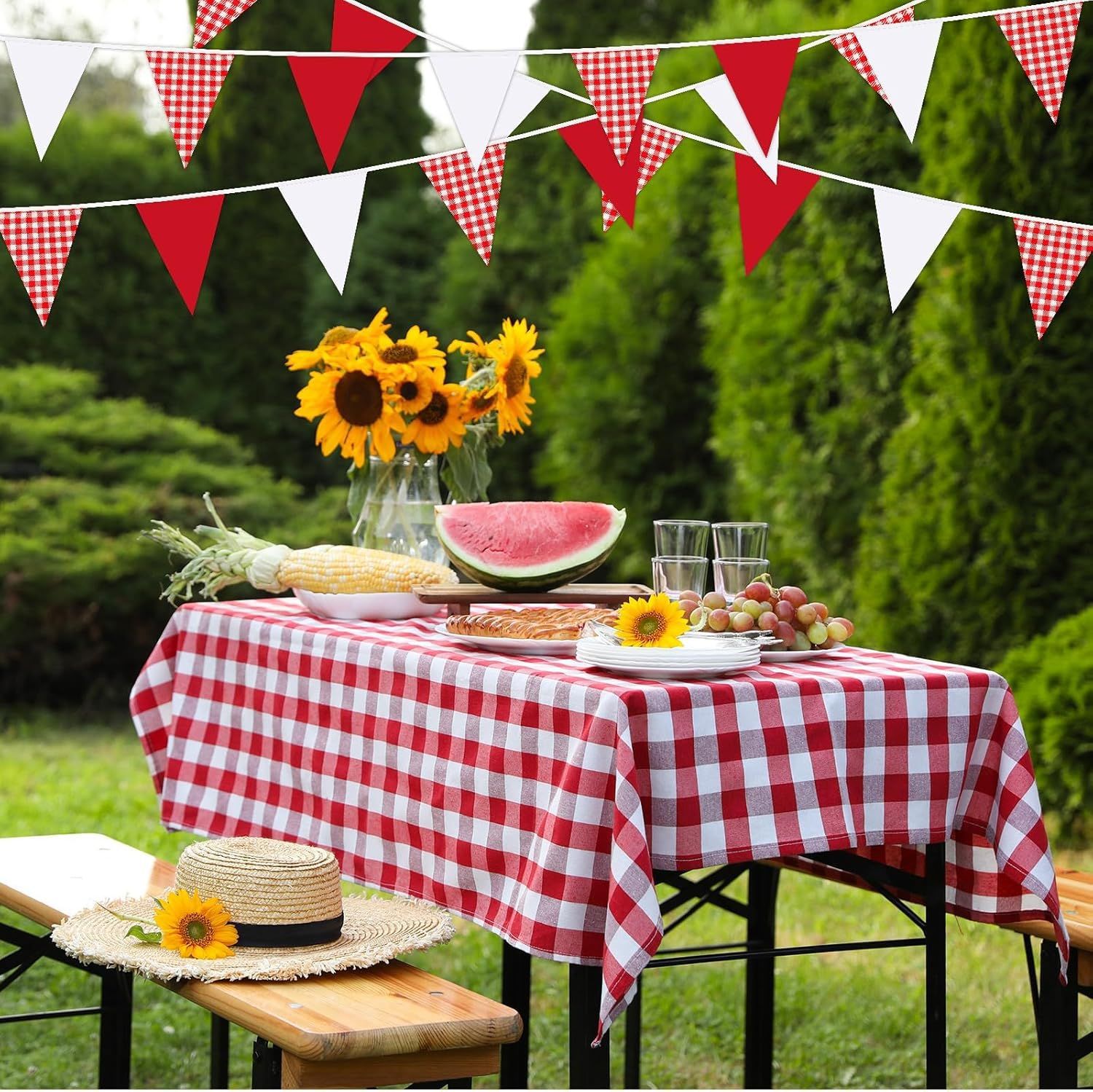 Red and White Banner Triangle  - Kids Outdoor Garden Set 评论和价格